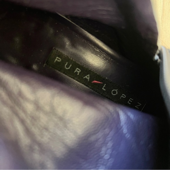 PURA LOPEZ black pointed witchy biker boots 35 - Picture 3 of 8